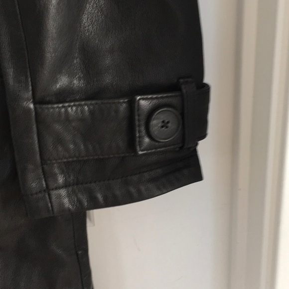 RARE Levi Strauss SAMPLE Black leather trench coat jacket NWOT - Picture 4 of 9